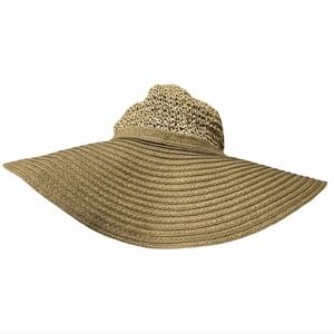 Straw Raffia Wide Brim Sun Beach Foldable Packable Hat
